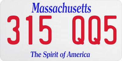 MA license plate 315QQ5