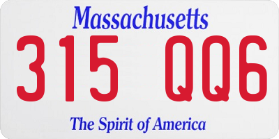 MA license plate 315QQ6