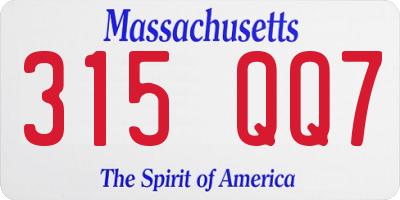 MA license plate 315QQ7