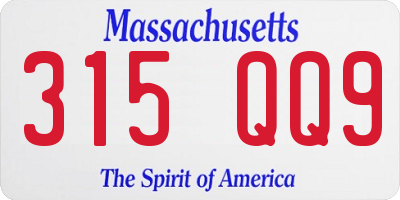 MA license plate 315QQ9
