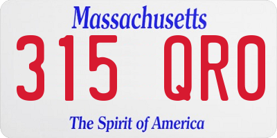 MA license plate 315QR0