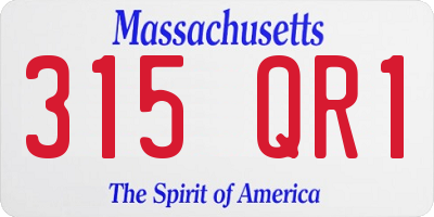 MA license plate 315QR1