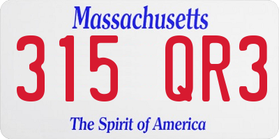 MA license plate 315QR3