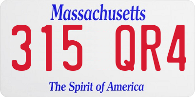 MA license plate 315QR4
