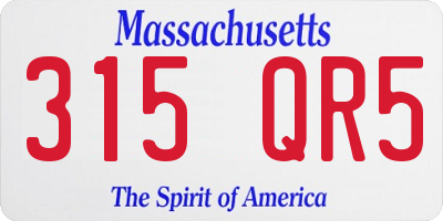 MA license plate 315QR5