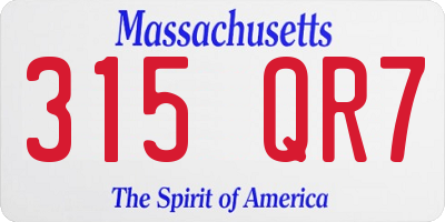 MA license plate 315QR7