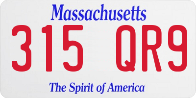 MA license plate 315QR9