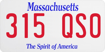 MA license plate 315QS0