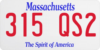 MA license plate 315QS2