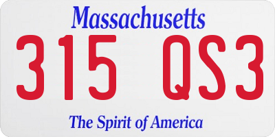 MA license plate 315QS3