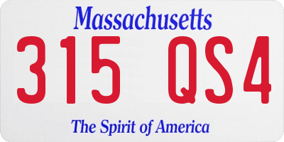 MA license plate 315QS4