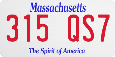 MA license plate 315QS7