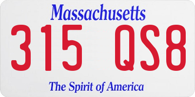 MA license plate 315QS8
