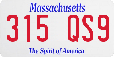 MA license plate 315QS9