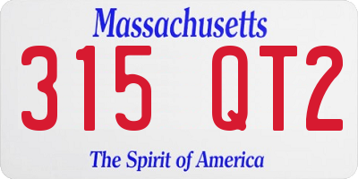 MA license plate 315QT2