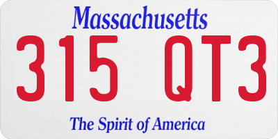 MA license plate 315QT3