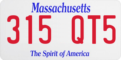 MA license plate 315QT5