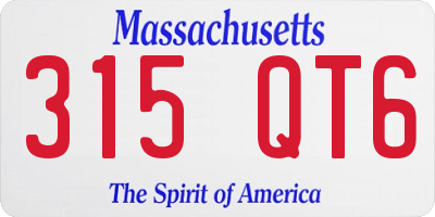 MA license plate 315QT6