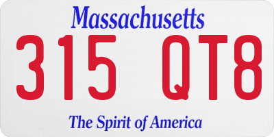 MA license plate 315QT8
