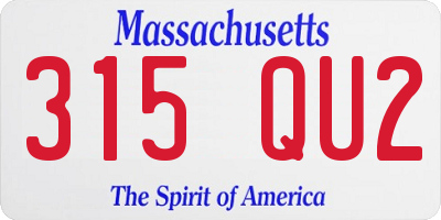 MA license plate 315QU2