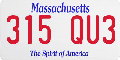 MA license plate 315QU3