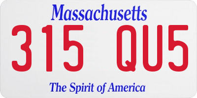 MA license plate 315QU5
