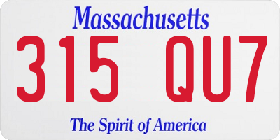 MA license plate 315QU7