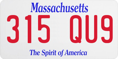 MA license plate 315QU9