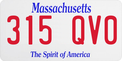 MA license plate 315QV0
