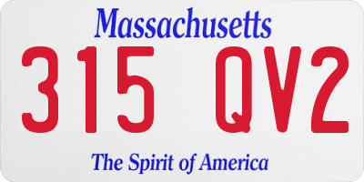 MA license plate 315QV2