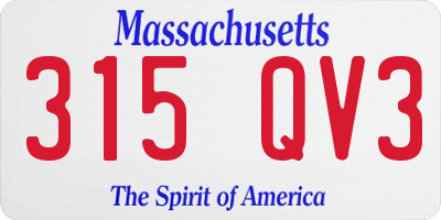 MA license plate 315QV3