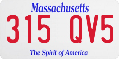 MA license plate 315QV5