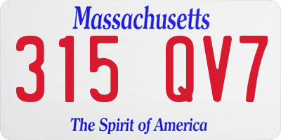 MA license plate 315QV7