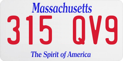 MA license plate 315QV9
