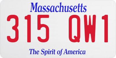 MA license plate 315QW1