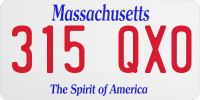 MA license plate 315QX0