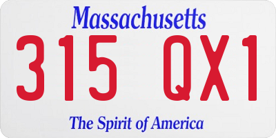 MA license plate 315QX1
