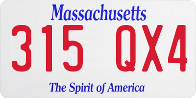 MA license plate 315QX4