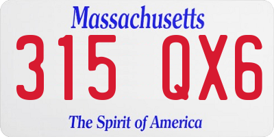 MA license plate 315QX6