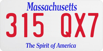 MA license plate 315QX7