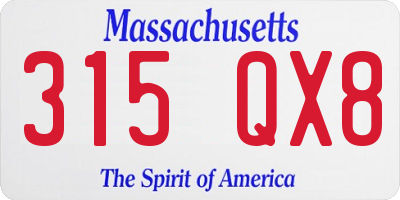 MA license plate 315QX8