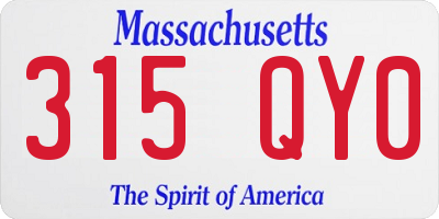 MA license plate 315QY0