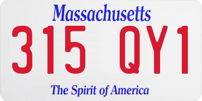 MA license plate 315QY1