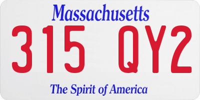 MA license plate 315QY2