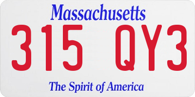 MA license plate 315QY3