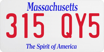 MA license plate 315QY5