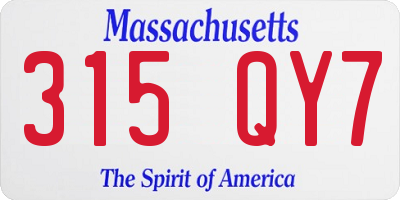 MA license plate 315QY7
