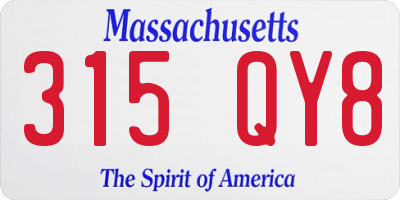 MA license plate 315QY8