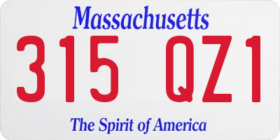 MA license plate 315QZ1