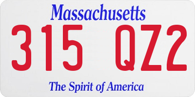 MA license plate 315QZ2